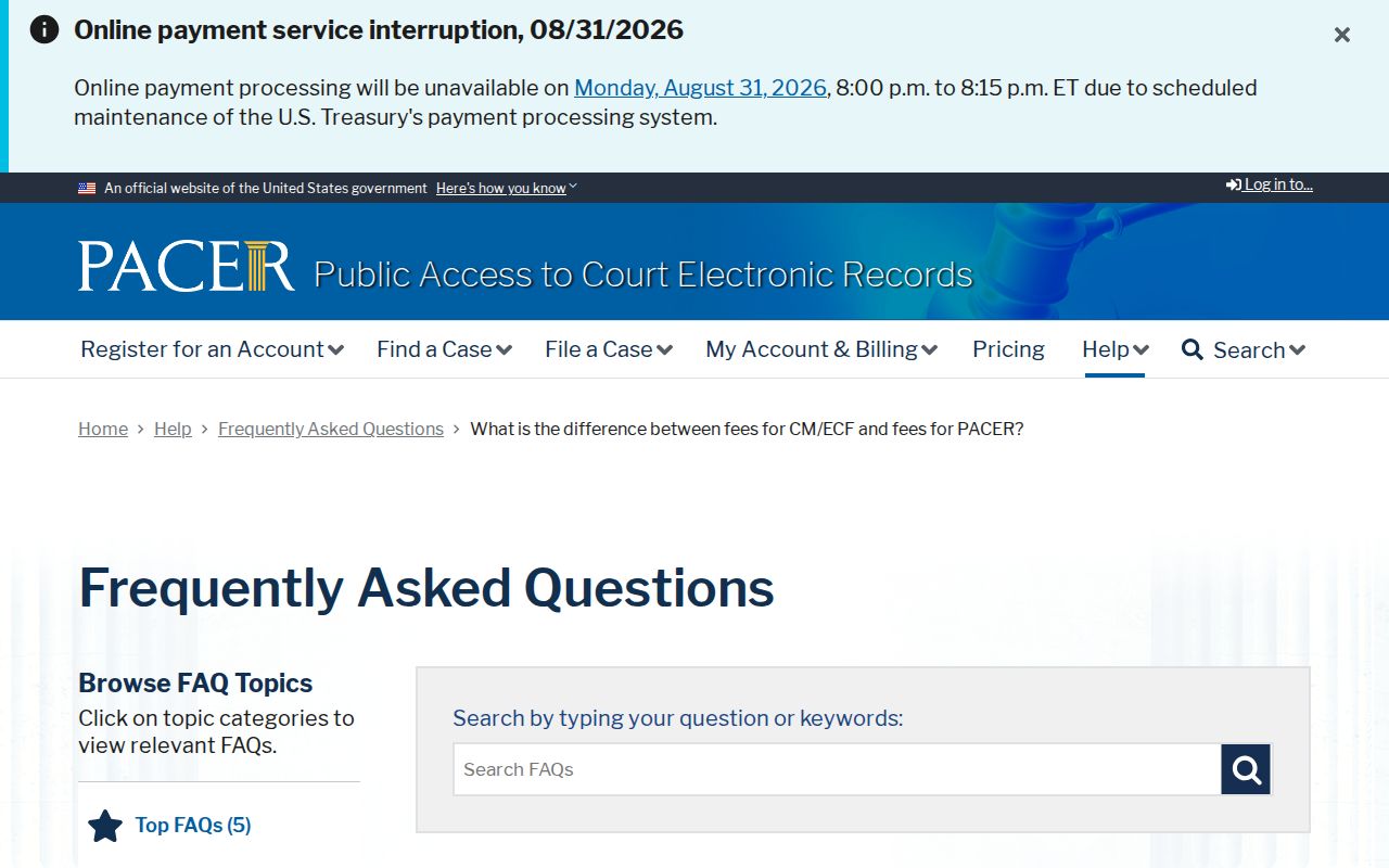 Ramsey County court records differ from PACER federal access fees