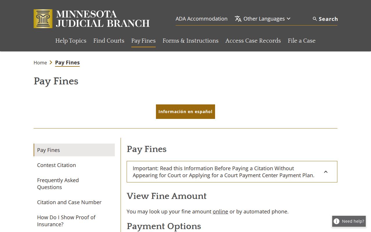 Ramsey County traffic court records citation number and case number explanation