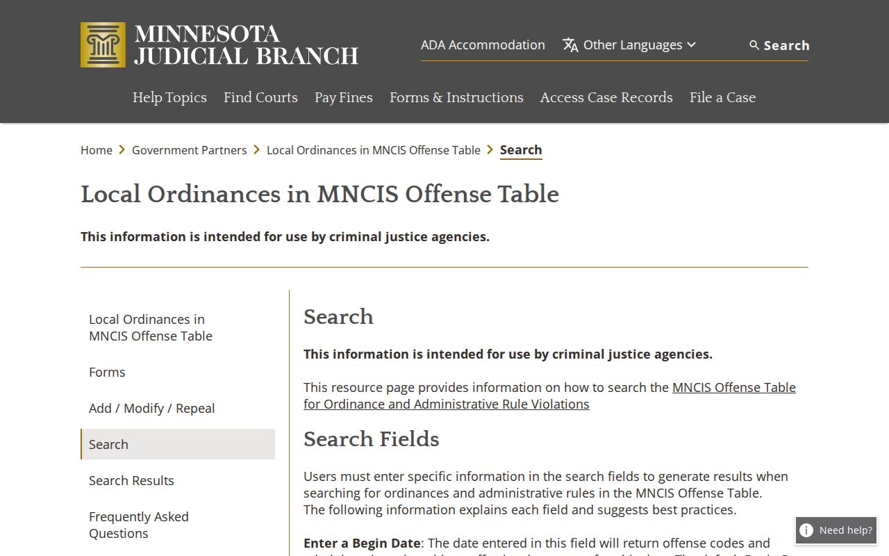Ramsey County traffic court records local ordinance reference controls